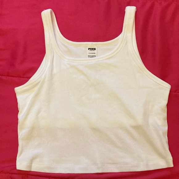 Rib Crop Tank Top PINK VS - Picture 1 of 3